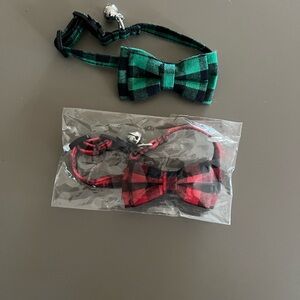 Plaid Bow Tie Cat Collars - Green and Black/Red and Black